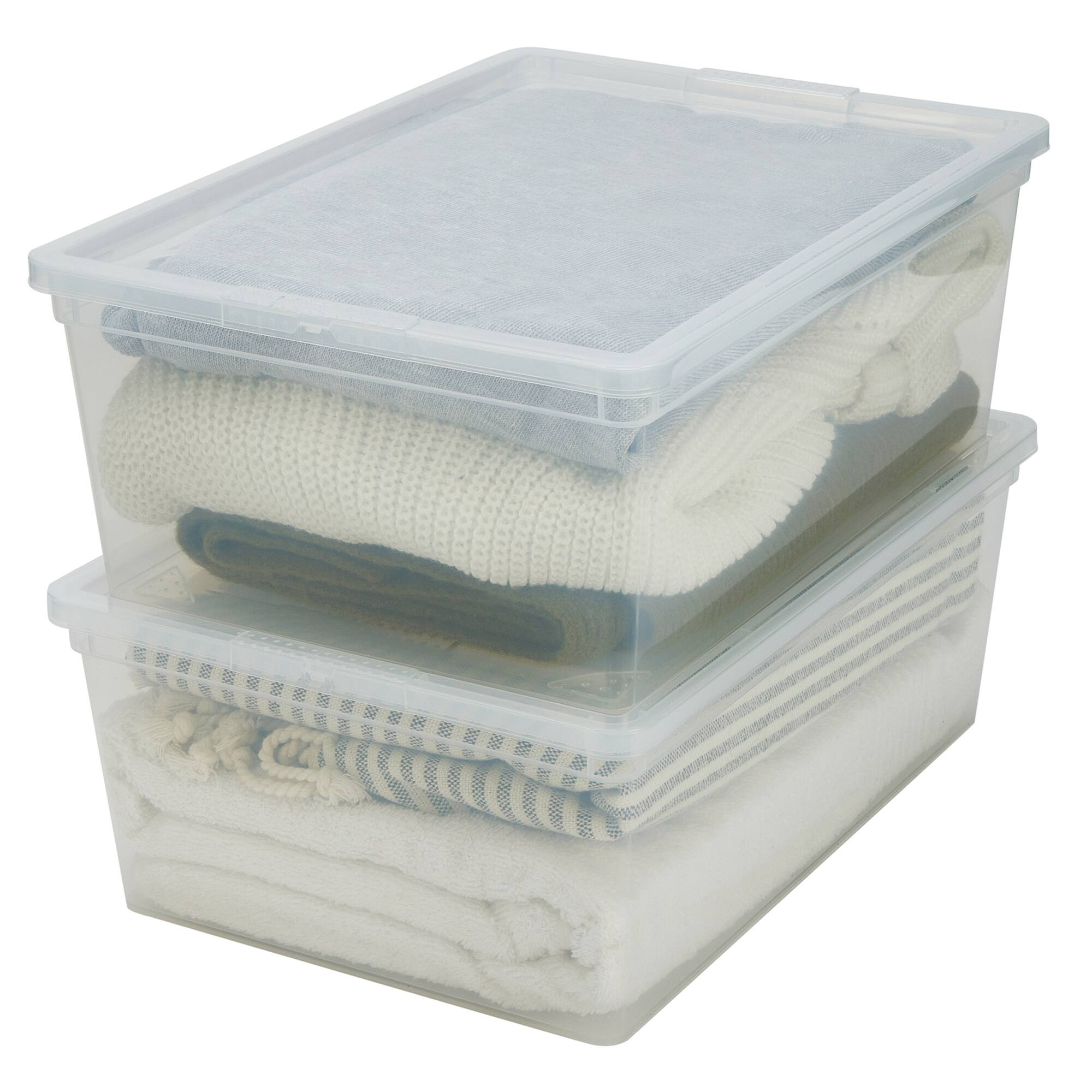Simplify Clear Stackable Storage Bins with Lids, 4ct.